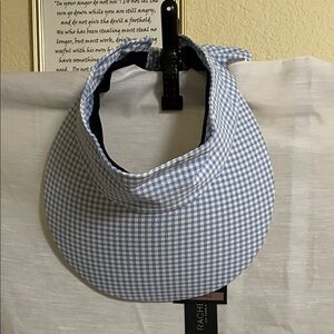 Blue Gingham Visor Hat Rachel Zoe